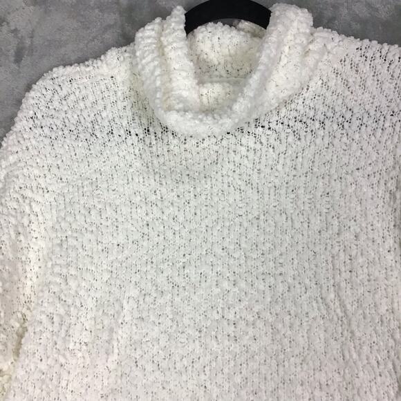 Bobeau Sweater Women's Size Large Off White Popcorn Kit Cowl Neck Long-Sleeve - Picture 11 of 16